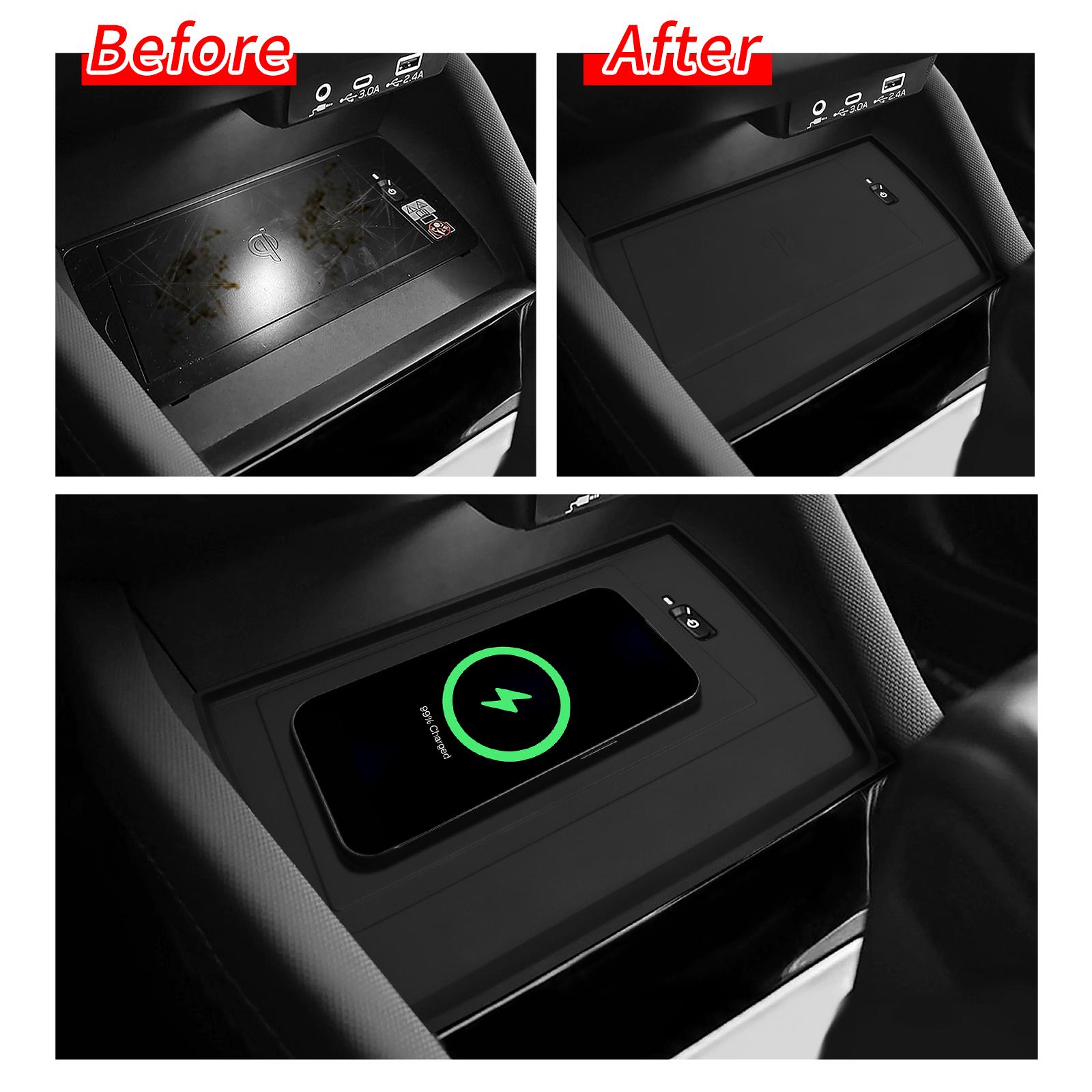 per Subaru Forester 2025 Tappetino Antiscivolo per Auto Silicone Console Centrale Caricatore Wireless Accessori Interni Nero