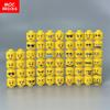 Pack  MOC Bricks Sunglasses Figure Face Yellow Flesh Head Expression Assembled Building Blocks Accessories Children's Toys