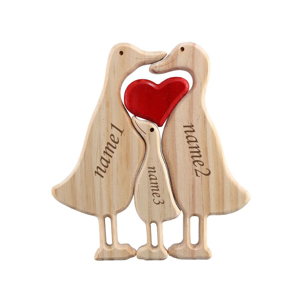 Personalized Duck Family Theme Wooden Art Puzzle 2024 Free Engraving Wooden Desktop Decorations Customized Gifts for Mom Da M5A5