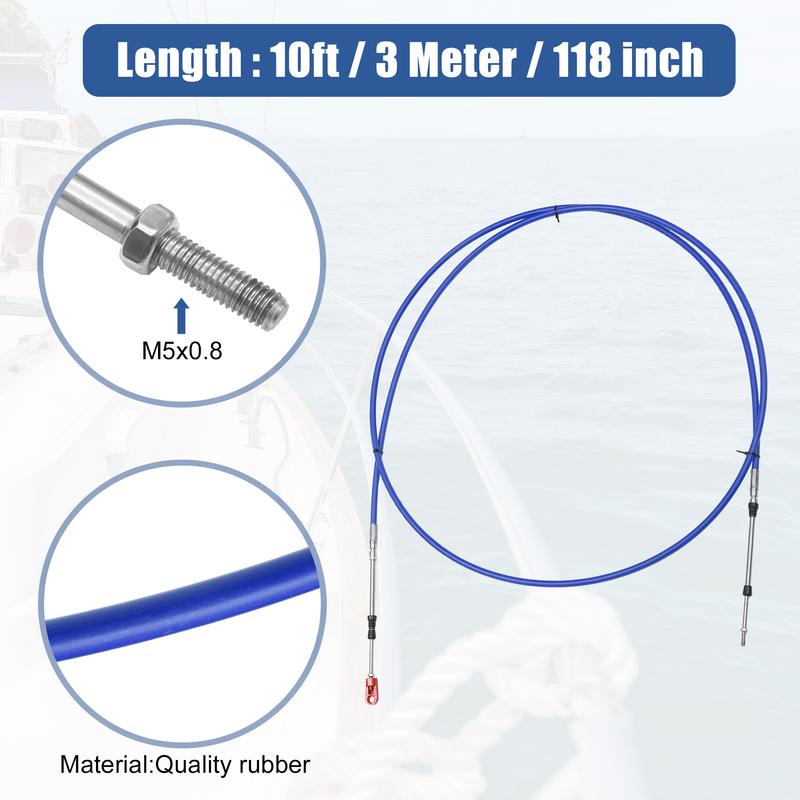 Motoforti 1-2pcs 10ft -24ft Marine Type 3300/33C Throttle Shift Remote Control Box Cable w/ Clevis for Yamaha Outboard Engine