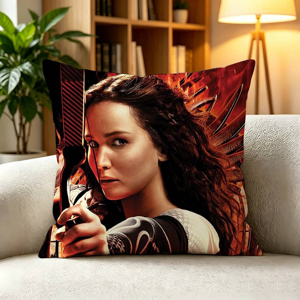 TThe Hunger Games Dystopian Survival Movie Pillow Case Square DoubleSided Sofa Cushion Cover Bedroom Bedside Pillow