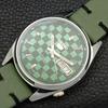 REFURBISHED SEIKO 5 AUTOMATIC MENS WATCH JAPAN MADE GREEN DIAL CUSTOM A440116-2 QV90-a440116
