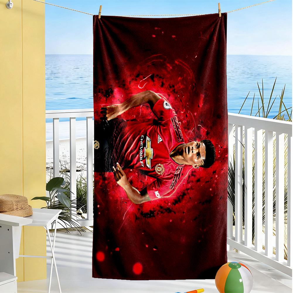 Manchester Player Action Beach Towel Super Soft Microfiber Quickdry Fabric Comfortable Lightweight Suitable for Swimming, Gym, Camping, Yoga Vacation