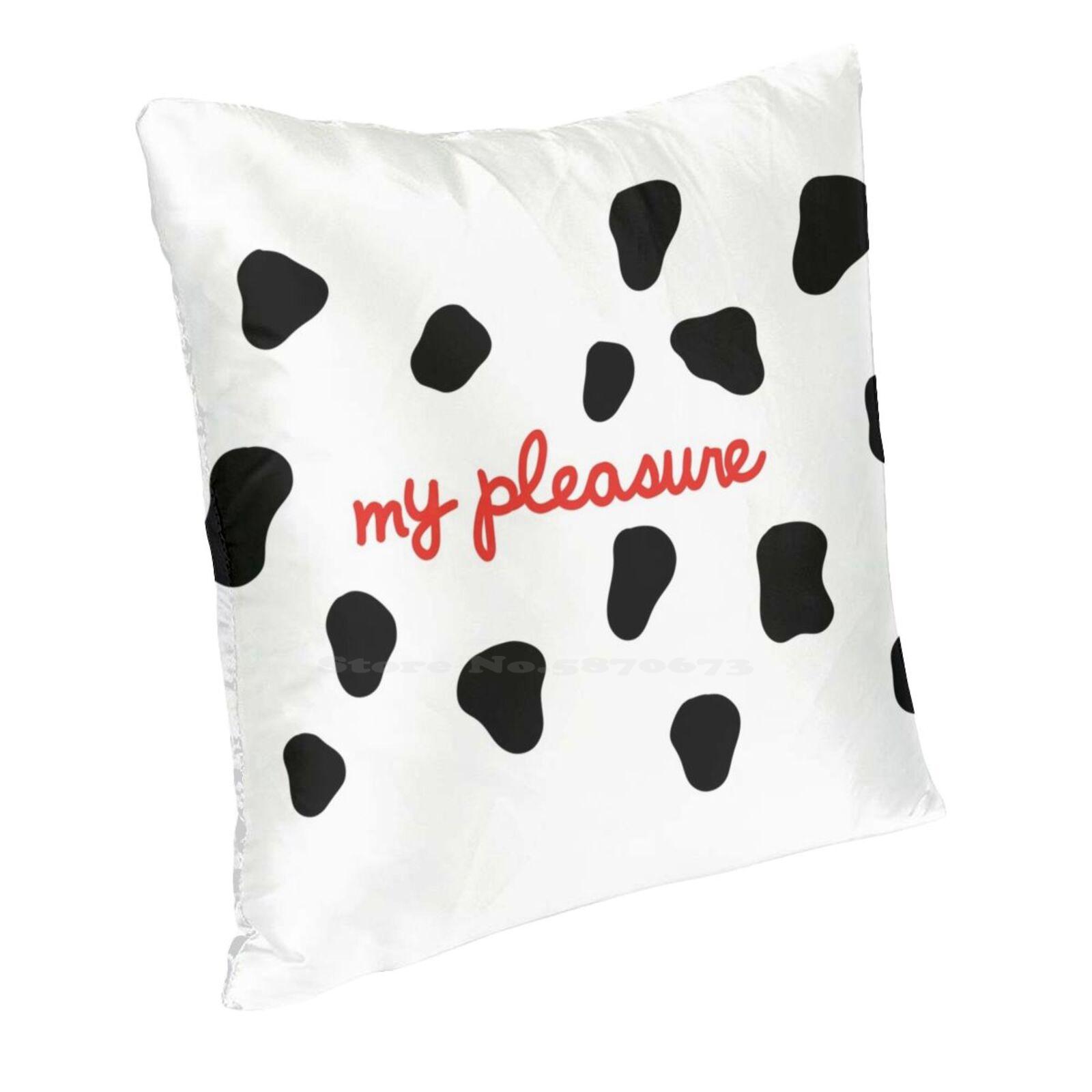 “My Pleasure” Chick V2 With Black Spots Home Sofa Car Waist Throw Pillowcase Chick Fil A Fast Food Chicken Nuggets Soda Peach skin 18*18(CM)-1Pcs