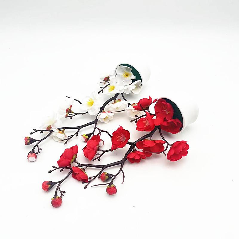 Faux Plum Blossom Miniature Bonsai Pot For Indoor Photography And Home Decoration