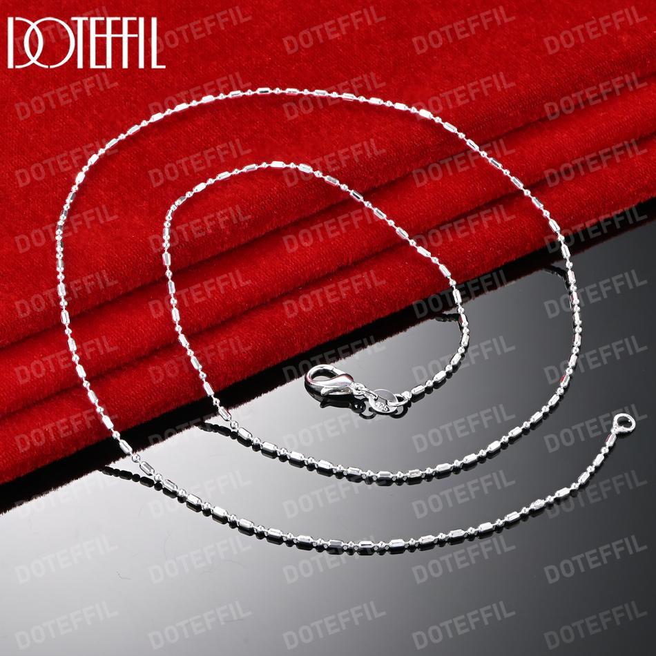 925 Sterling Silver Bead Necklace Wedding Jewelry