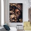 Mystic Scarfed Woman Plants Animal Photo Canvas Print Modern Nature Wall Art Poster Picture for Living Room Home Decor Cuadros