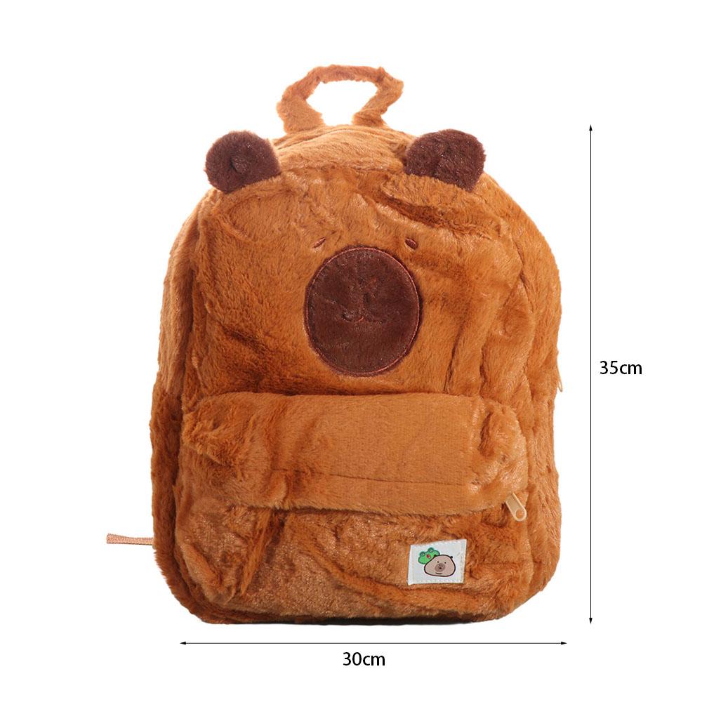 Large Capacity Capybara Plush Backpack School Bag Cartoon Capybara Handbag  Outdoor
