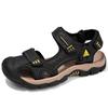 Plus Size Men's Genuine Leather Closed-Toe Non-Slip Beach Sandals for Summer 2024