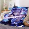 1Pc Genshin Impact Blanket Soft Comfortable Polyester Blanket Four Seasons All Season Blanket Bedroom Office Outdoor Use Anime Style Throw Christmas G