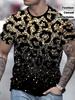3D Digital Printing Men's Fashionable Casual Polyester Short-sleeved Versatile