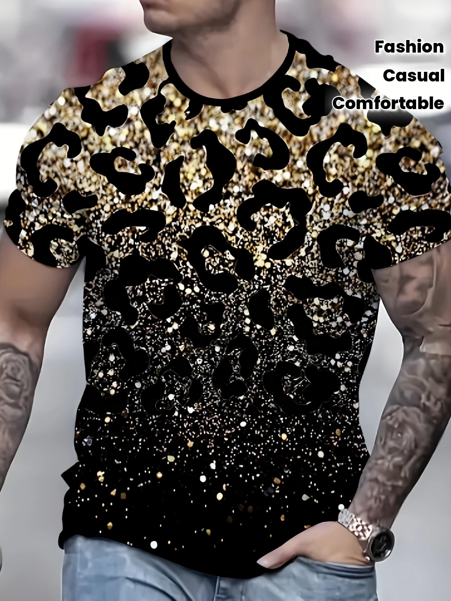 

3D digital printing men s fashionable casual polyester short-sleeved versatile XL