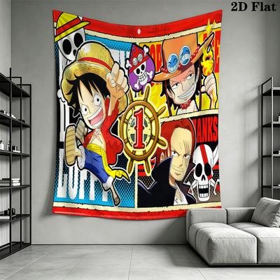 One Piece Monkey D Luffy Wall Tapestry Aesthetic Wall Hanging Printed Fabric Blanket Decorative Tapestries For Bedroom Living Room Home Decor
