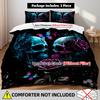 Pink Skull Rose Duvet Cover Set Gothic Skull Butterfly Bedding For Gothic Lovers Bedroom Twin Queen King Size With 2 Pillowcases
