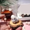 Carved Sheep Miniature Statue Wooden Lamb Figurine for Children Room Nursery Decors Home Office Tabletop Sculpture Gift