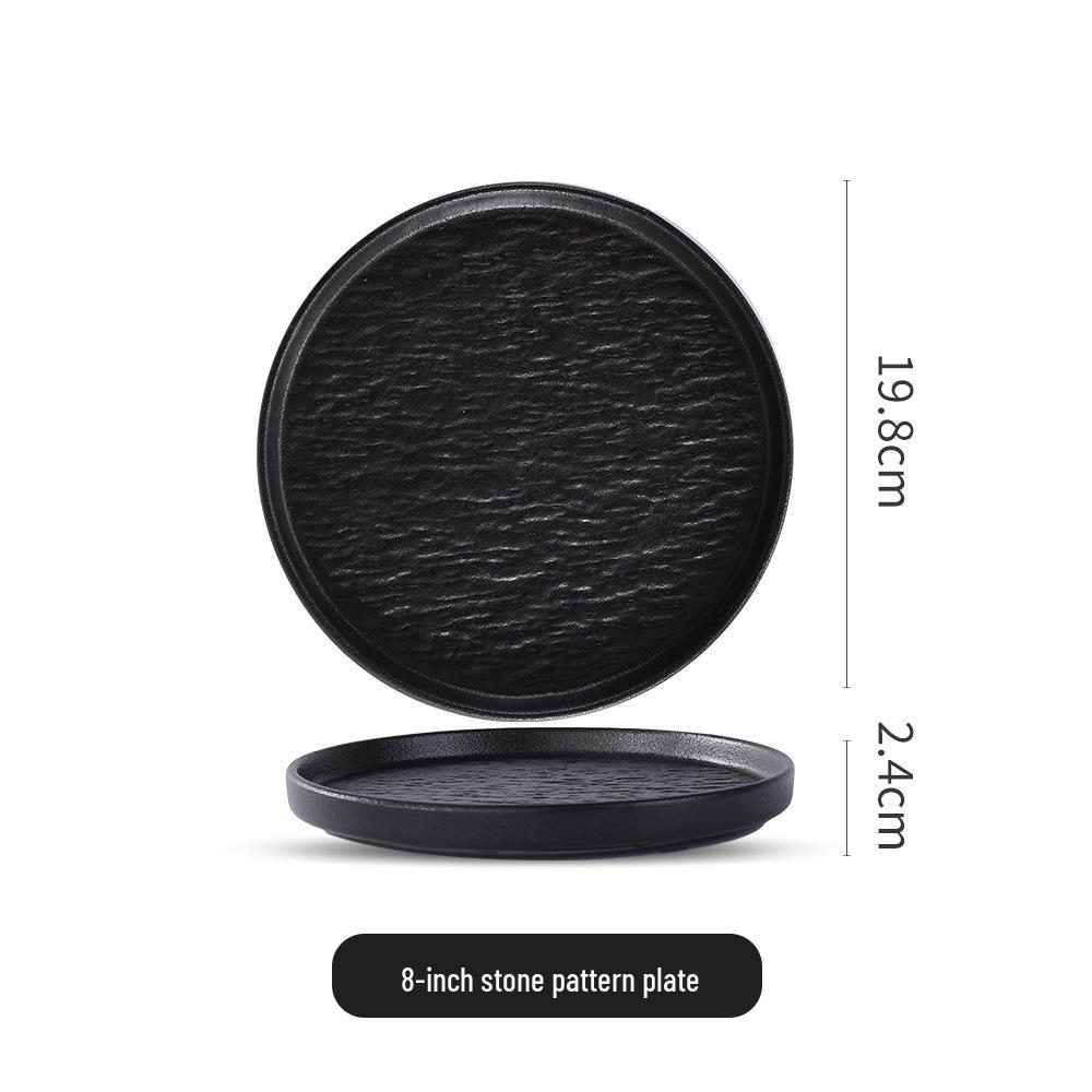 Flowing Sand Effect Ceramic Steak Plate Set