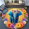 Elephant Round Area Rug,Carpet Rug for Living Room Bedroom Sofa Playroom Decor,Non-slip Floor Mat