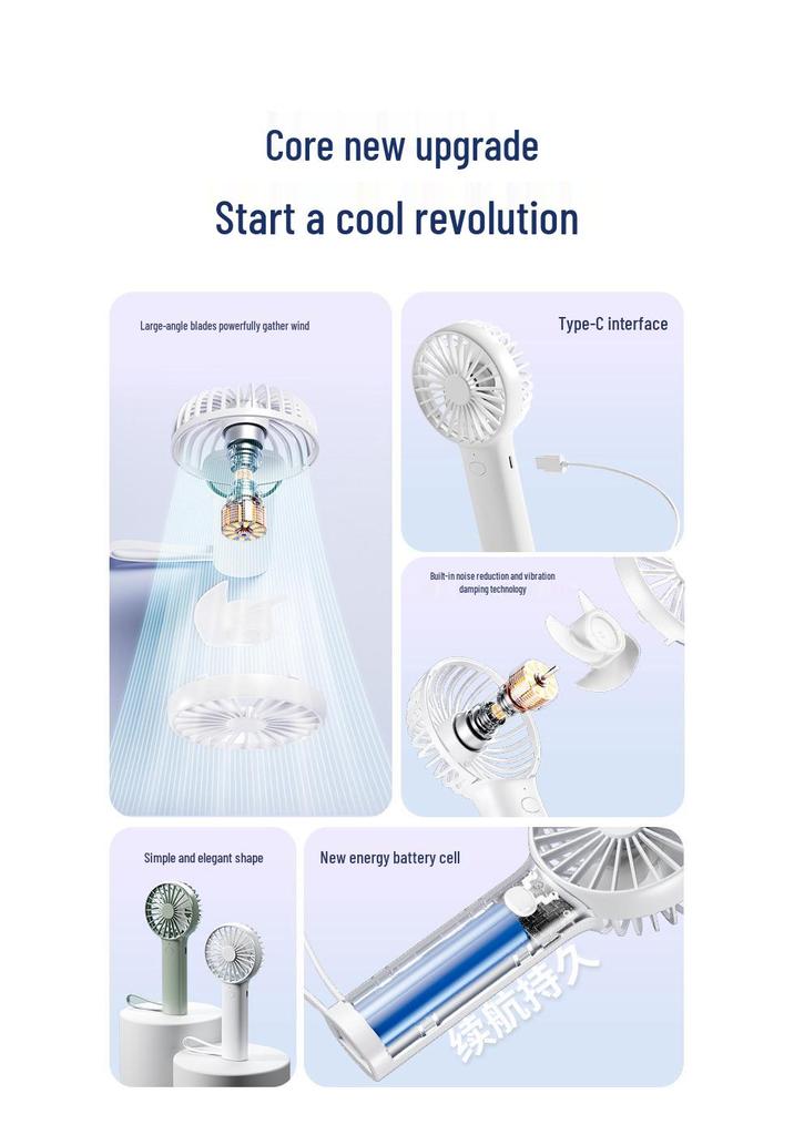 2025 Silent Long-Lasting Wireless Rechargeable High-Capacity Handheld Fan