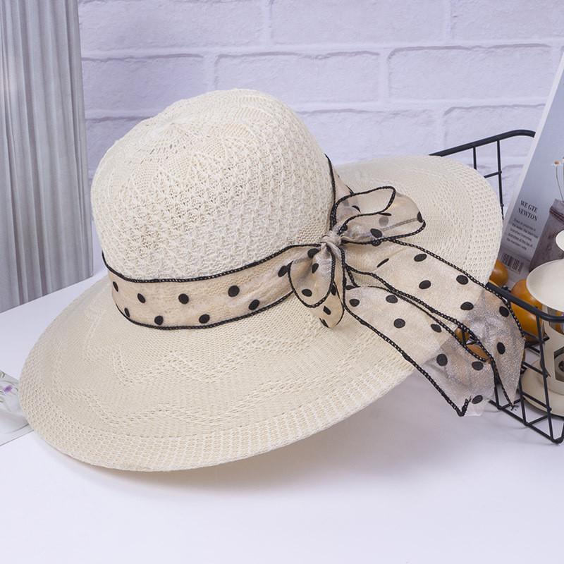 Sun Protection Hat For Women With Wide Brim And Butterfly Bow Summer Beach Beachwear