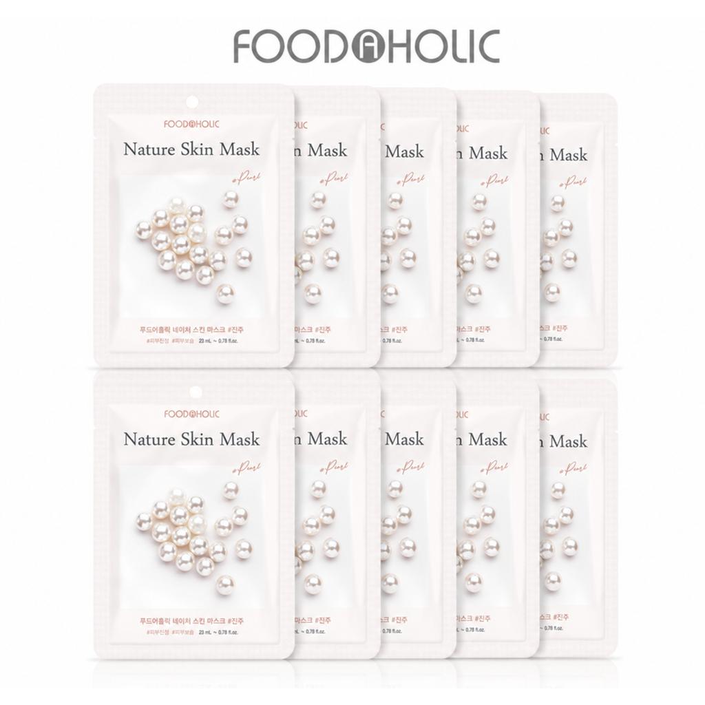 FoodaHolic Nature Skin Pearl Sheet Mask 10 Sheets / 10 Pack