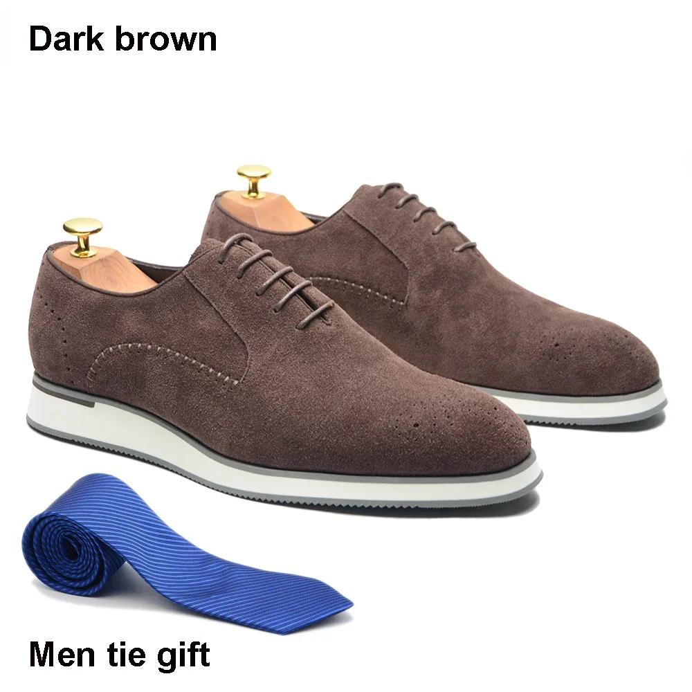 

2025 Classic Men s Cow Suede Leather Oxford Sneaker Lace-up Business Office Casual Footwear Autumn Winter Men Shoes Male Flats 46