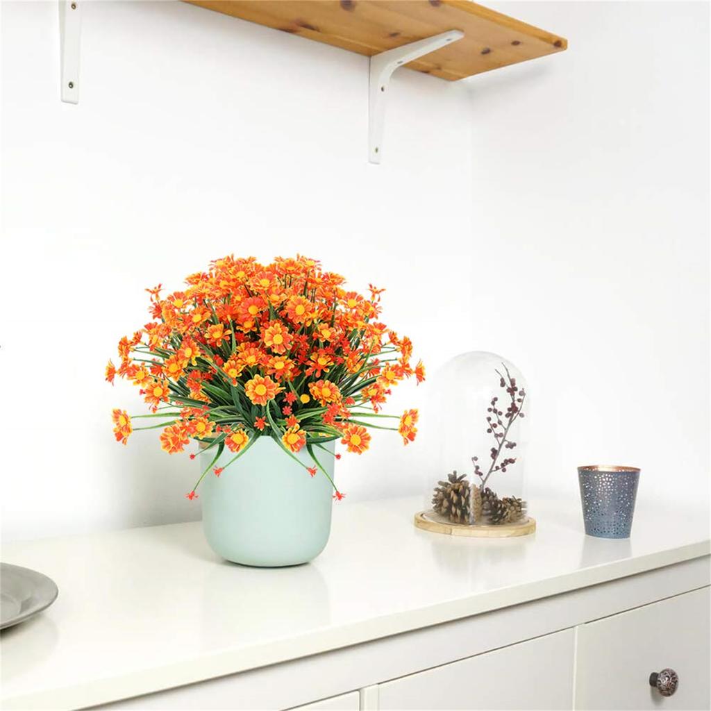 Artificial Daisy Flowers Decor UV-Resistant No Fading Non-Peeling for Gardening Patio Balcony Terrace