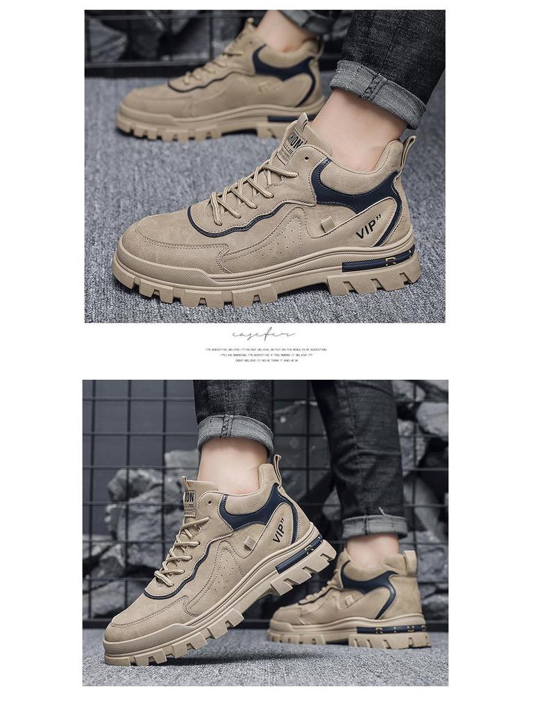 2025 Spring Trendy Men's Thick-Soled Martin Boots: British Style Casual Sports Outdoor Shoes