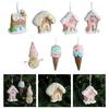 Christmas Tree Hanging Pendant Ice Cream/Cottage/Snowman/Horse Ornament for Holidays Home Decoration Party Supplies