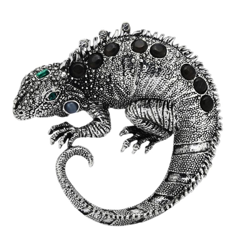 

Элегантная брошь-ящерица со стразами, привлекательная булавка на лацкан в форме животного, модный аксессуар для одежды и сумок 1