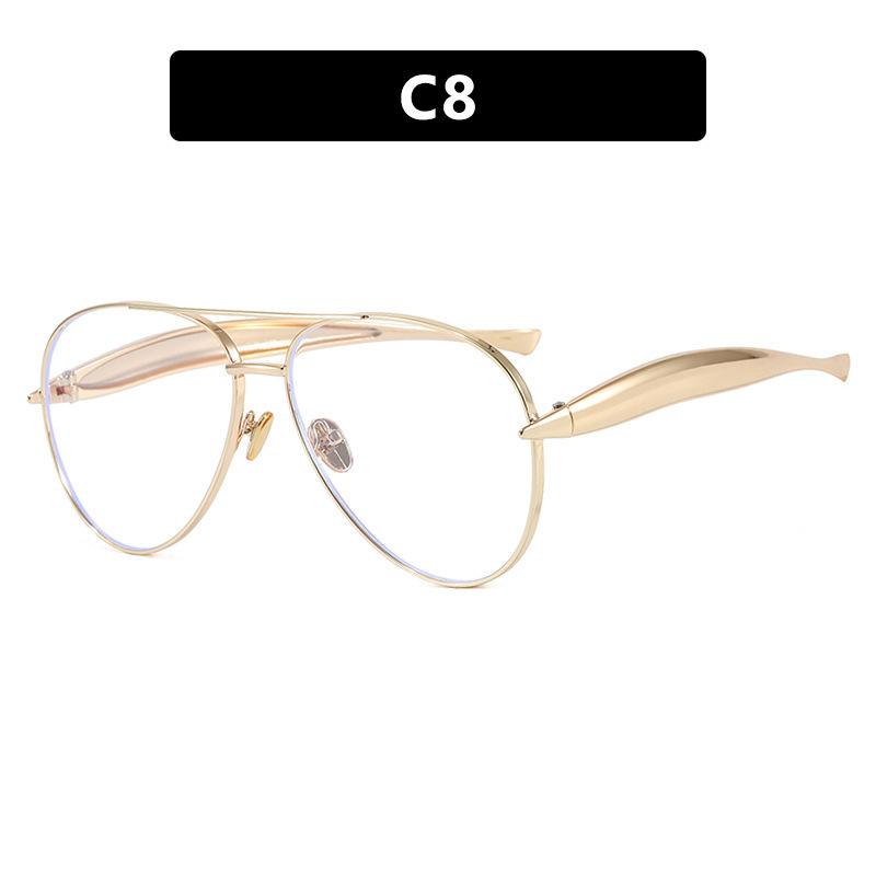 

Metal Toad Glasses Retro Plain Sunglasses High-End Women S Street Shot Sunglasses Sunglasses As shown in the picture
