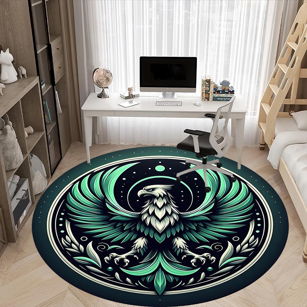 1pc Eagle Emblem Office Round Area Rug, Under Office Chairs Bedroom Living Room Home Decor, Room Deco