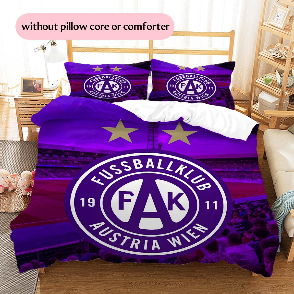 

Austria Vienna Football Team badge Pattern Bedding Home Decoration Birthday Gift (1 * duvet cover + 2 * pillowcase, without core) 135x200cm
