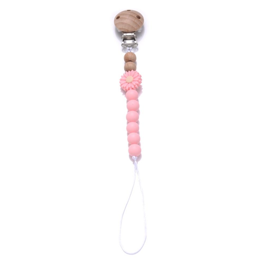 Wood Pacifier Holder Clips Dummy Clips Baby Teething Toys Straps Cute Baby Pacifier Chain  Toddler