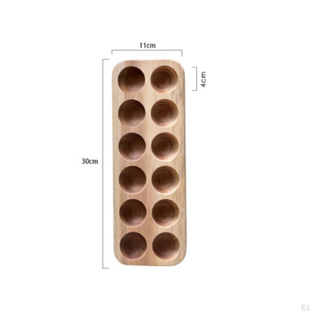Acacia Wood Egg Tray Environmentally Conscious Wooden Rustic for Bakery