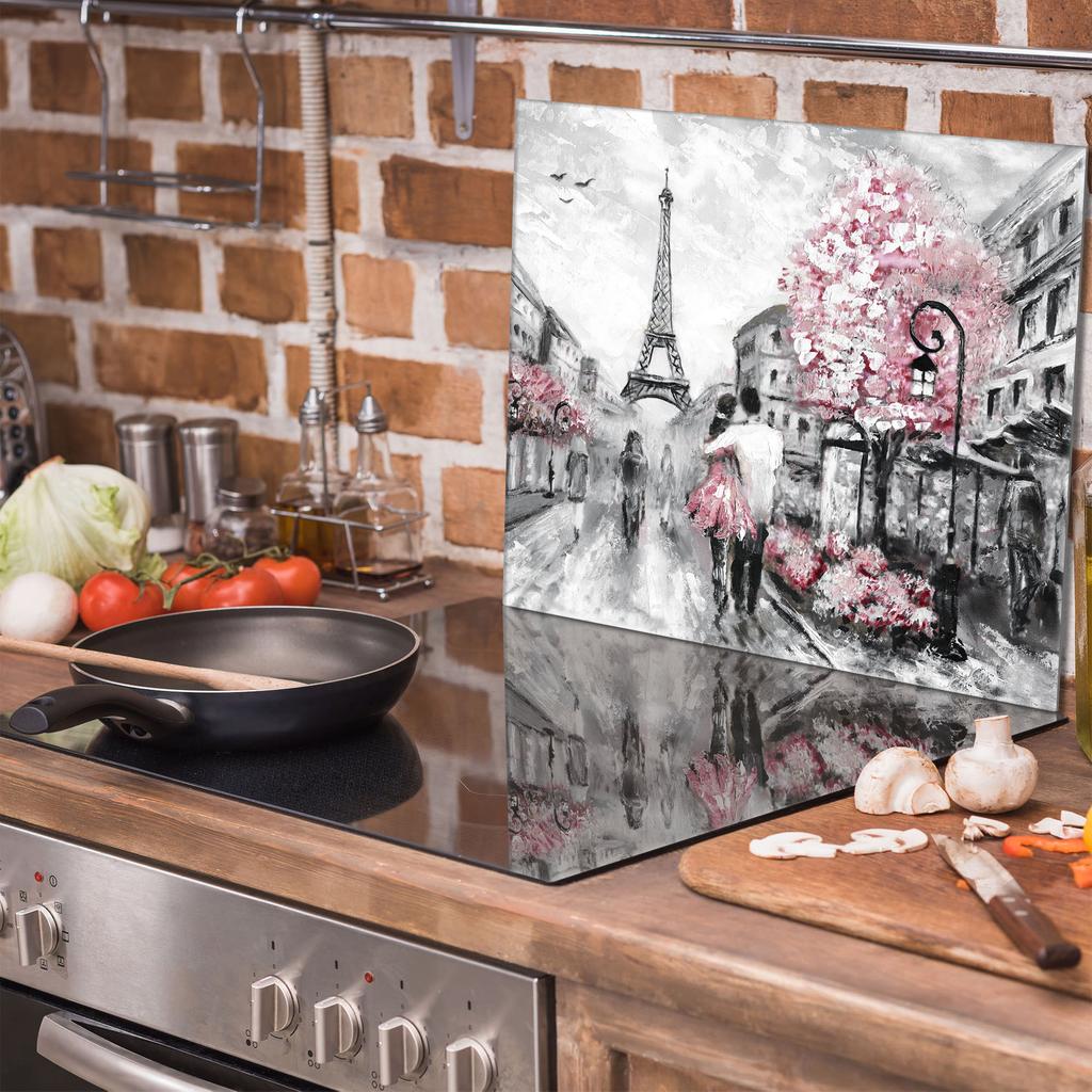 Szklana płyta ochronna na kuchenkę 60x52 Paryż