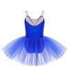 Dívčí baletní kostým na vystoupení: Bezrukávové krajkové tutu šaty s pohodlnými nastavitelnými ramínky pro snadné oblékání