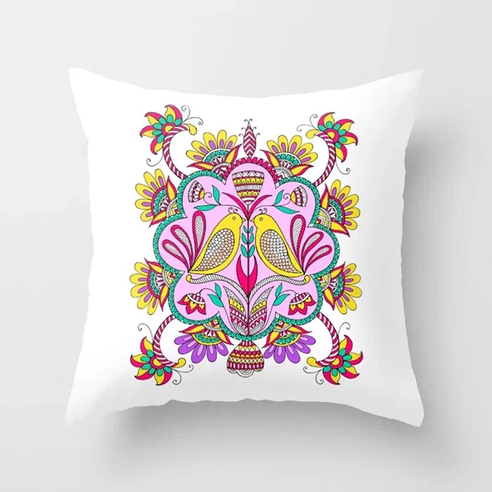 Heimdekoration Kissenbezug Schlafzimmer Wohnzimmer Ölgemälde Blumenmuster Gedruckt