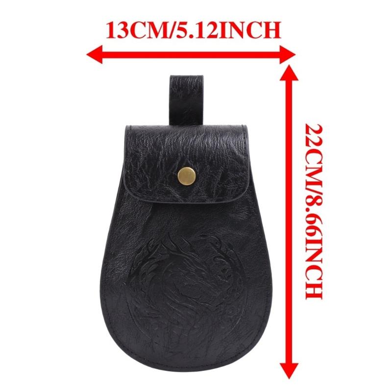 Wear Resistant Medieval Style Waist Pouch 2 Piece Set Key Holder Phone Bag For Hiking Festivals Daily Essential