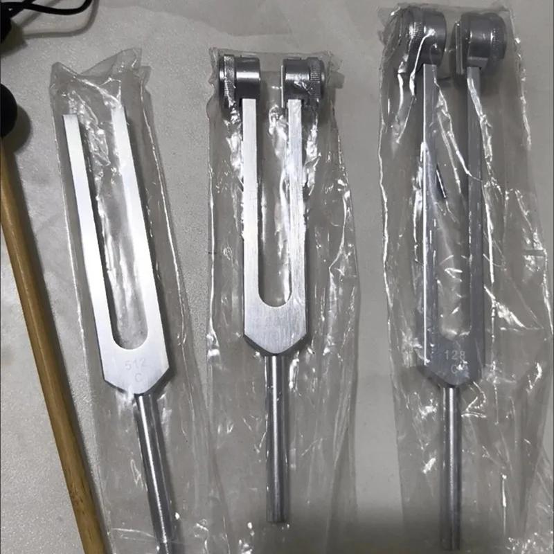 Diapazon Aluminiu 128Hz 256Hz 512Hz Set Diapazoane Vindecare Masaj Standard Profesional Auriu cu Bază Terapia Chakrelor