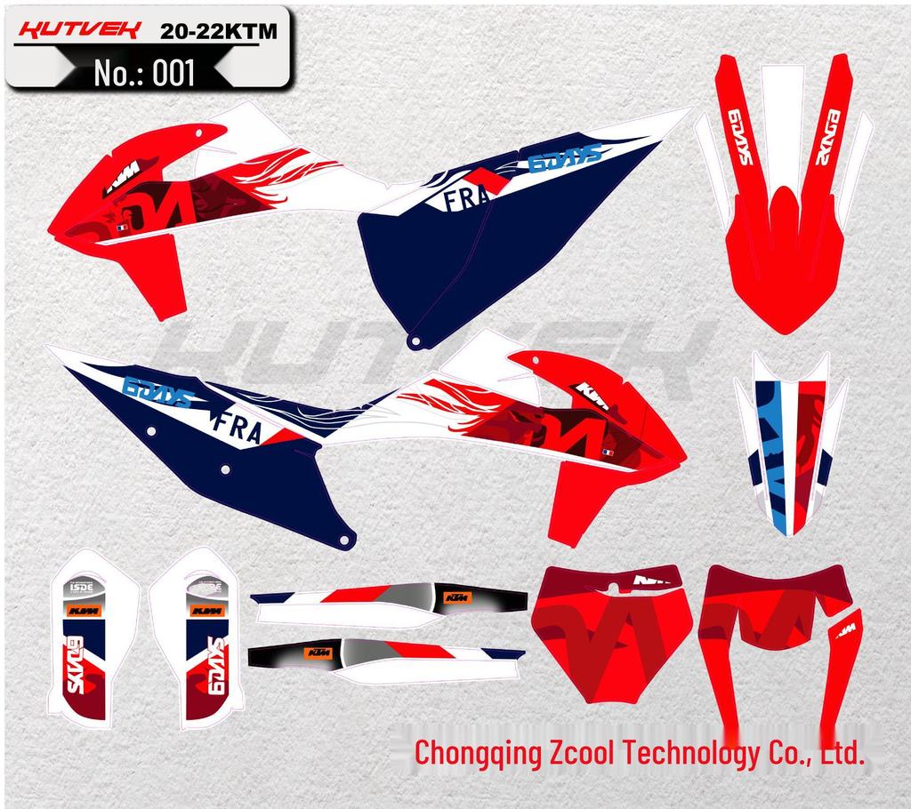 Compatible Decals for 19-22 KTM SX250F EXC, Kaixi Hengjian, Bosuer X6, Mingfu Off-Road Motorcycles