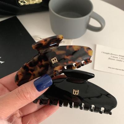High-Grade Acetic Acid Shark Hair Clip with Letter B for Stylish Ponytails