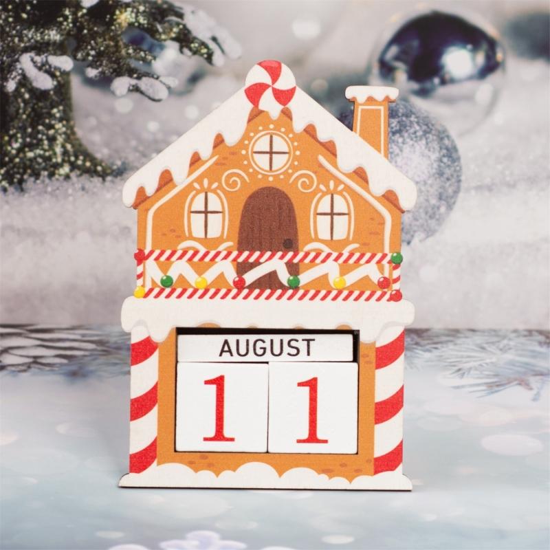 Christmas Calendar Wood Design Festival Table Decoration Countdown Calendar with Numbered Days