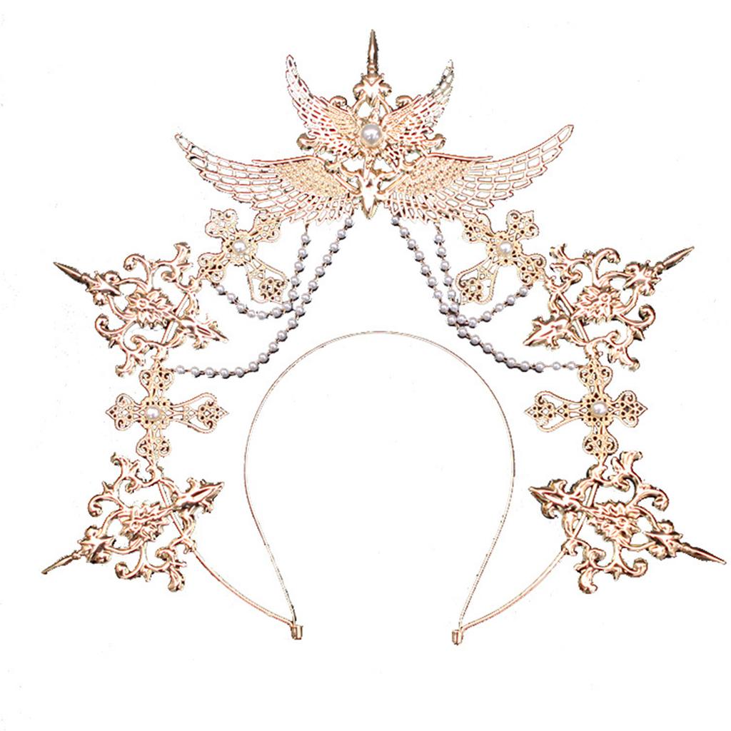 Double Layer Angel Wing Hair Hoop Cute Christmas Hair Holder New Year Party Costume Headwear for Teenagers