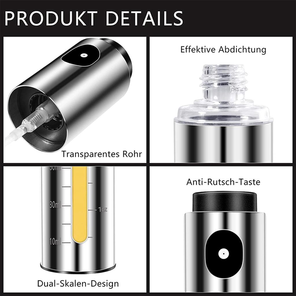 Oil Sprayer for Cooking 100ml Stainless Steel Olive Oil Sprayer Mister Refillable Oil Spray Bottle BPA Free Vinegar Spray Bottle