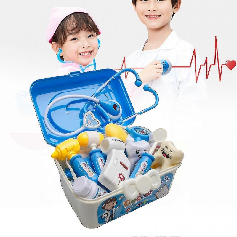 33pcs Kids Doctor Kit Blue Safe Durable Plastic Play With Imagination Kids Doctor Playset For Home School Education