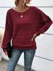 2025 Women's Casual Ribbed Batwing Sleeve Pullover Sweater