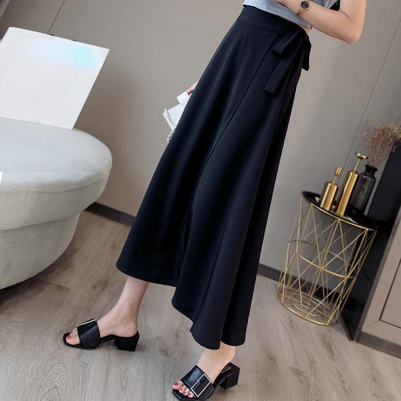 Frauen Falten Rock Chiffon Retro Einteiliges Spitze-Up Wrap Koreanischen Stil Sommer Rosa Dame Split Strand Rock