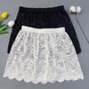 Lace Layered Sweater Skirt with Faux Hem for Women