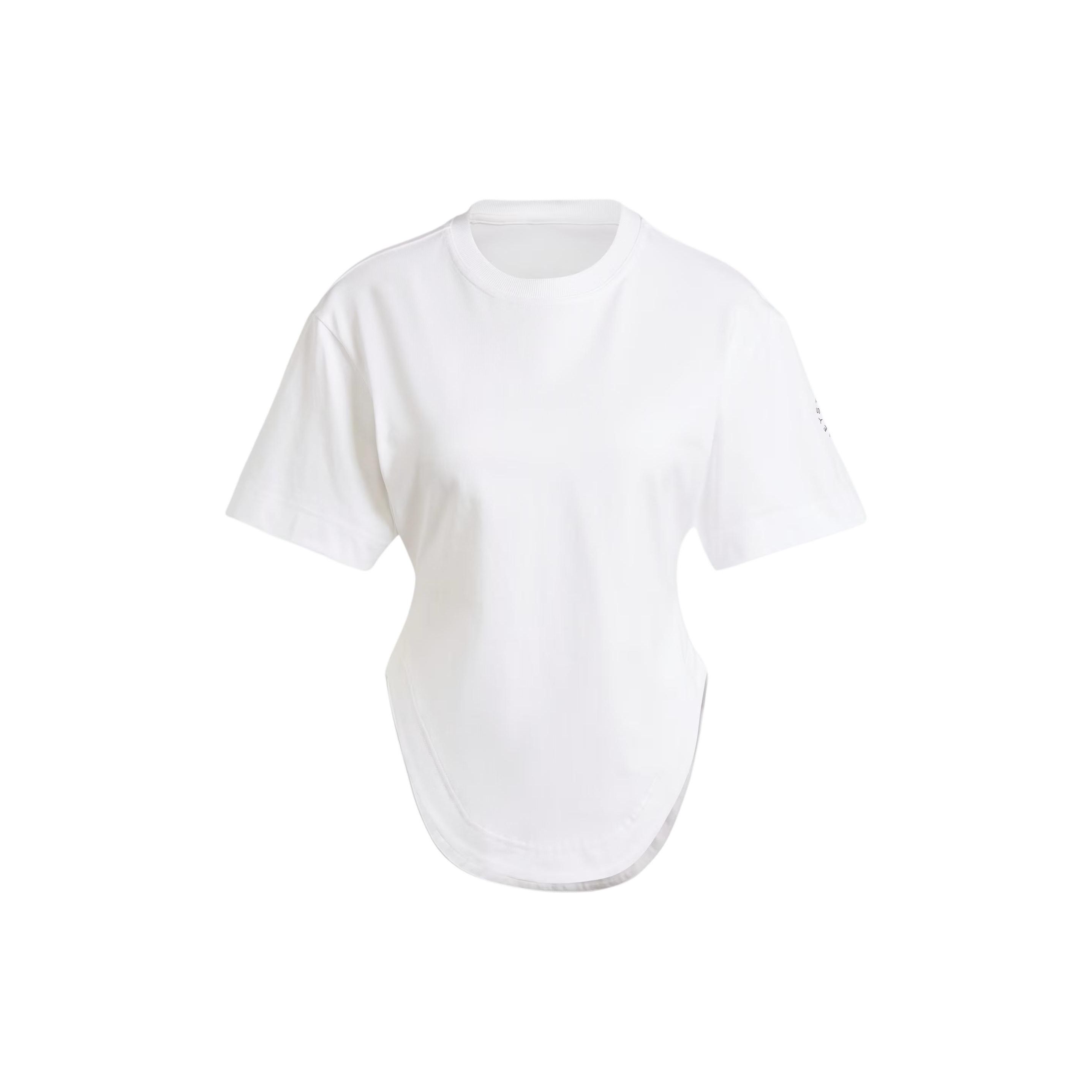 Adidas By Stella McCartney Women Sportswear Curved Hem T-Shirt White IT8271 M