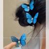 Retro Butterfly Hair Clip For Women Cute Blue Bow Hairclip Girls Pearl Barettes Kid Pink Hairpin Hanfu Hair Accessory